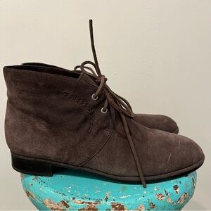 Via Spiga Brown Suede Leather lace Up Ankle Boots Size 9.5